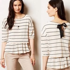 Anthropologie Postmark Layered Knit Black & White Top